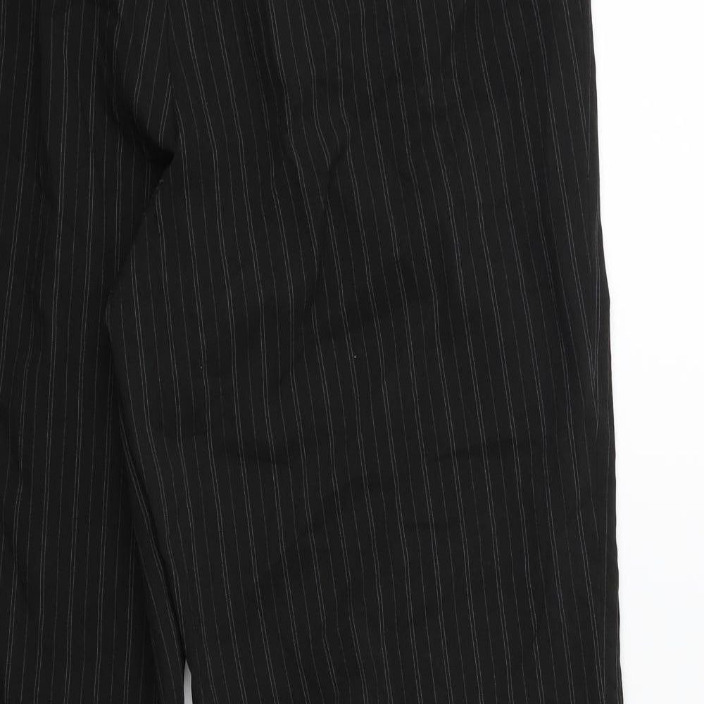 Preworn Womens Black Striped  Trousers  Size 32 in L29 in
