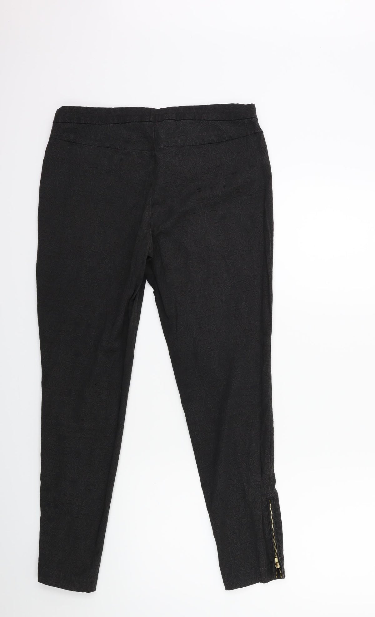 New Look Womens Black Floral  Trousers  Size 12 L27 in