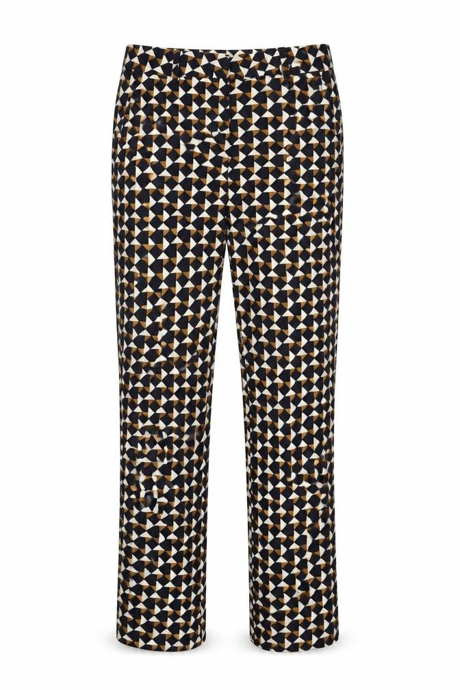 H&M Womens Blue Geometric  Trousers  Size 6 L27 in