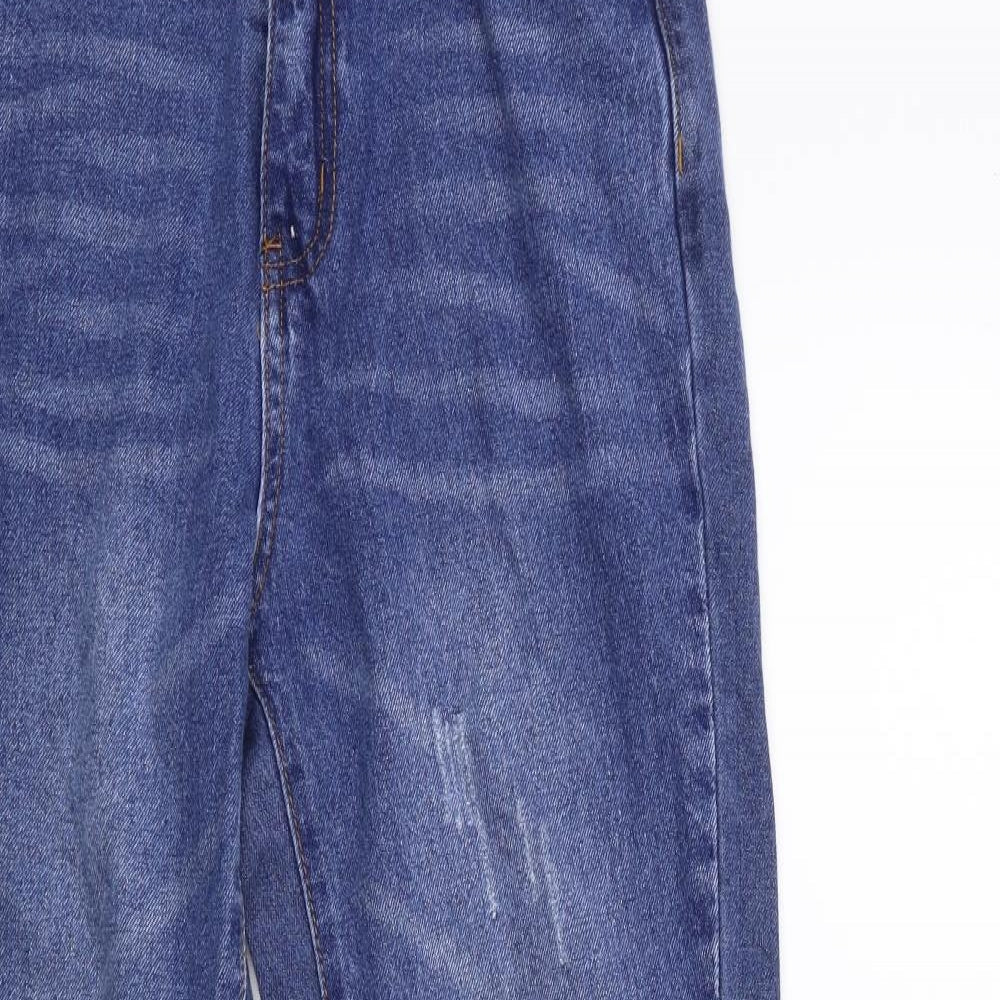 Boohoo Womens Blue  Denim Skinny Jeans Size 10 L28 in