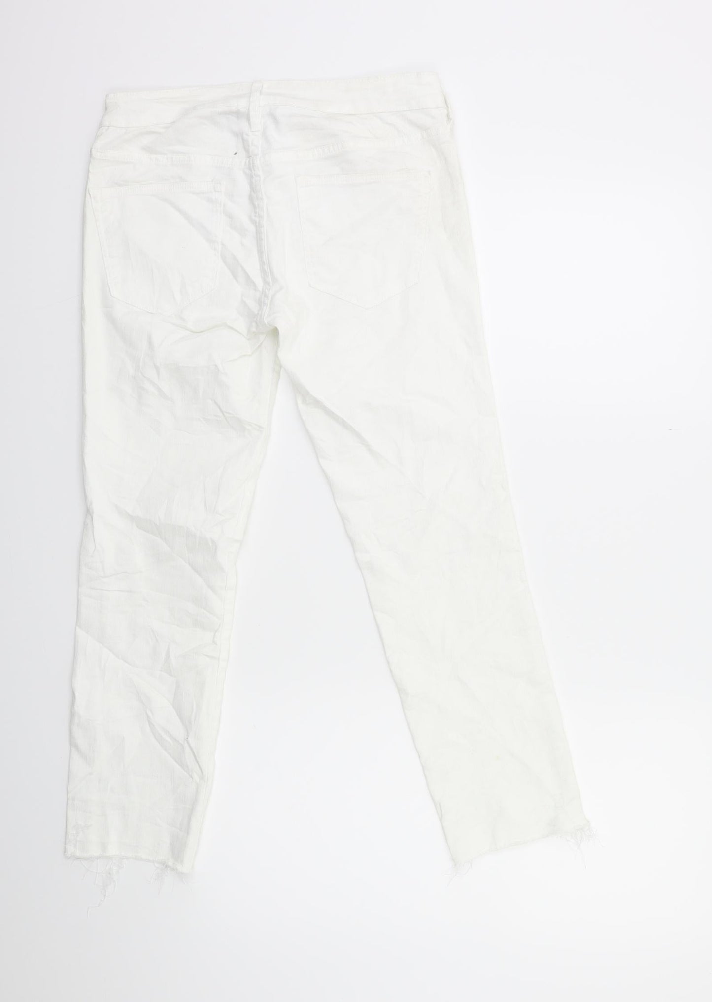 H&M Womens White  Denim Cropped Jeans Size 29 in L25 in