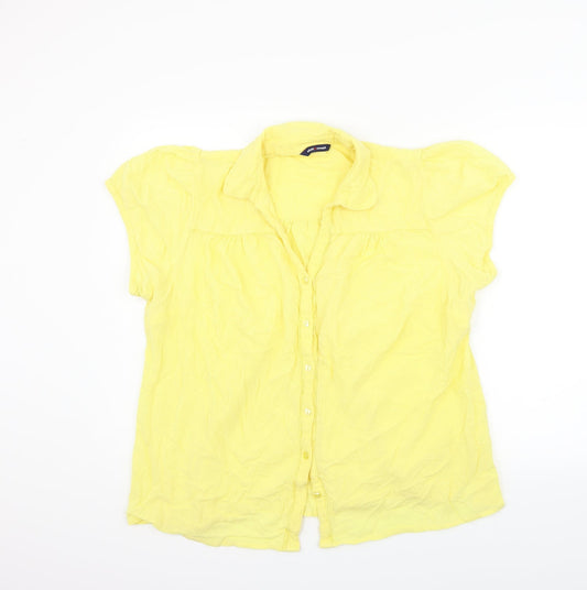East Coast Womens Yellow   Basic Button-Up Size L
