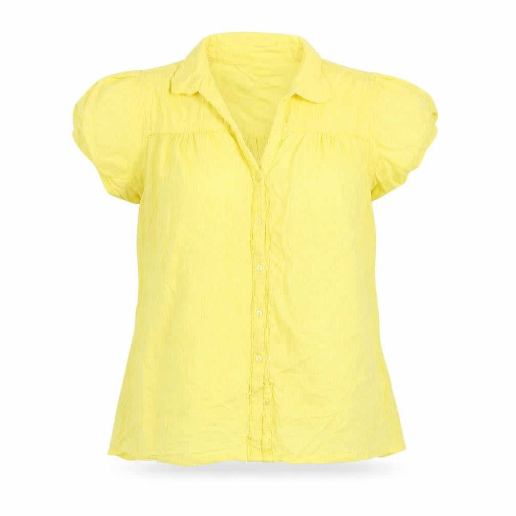 East Coast Womens Yellow   Basic Button-Up Size L