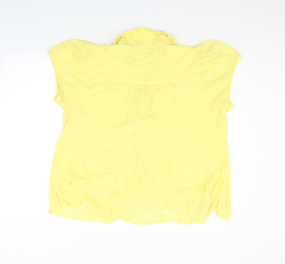 East Coast Womens Yellow   Basic Button-Up Size L