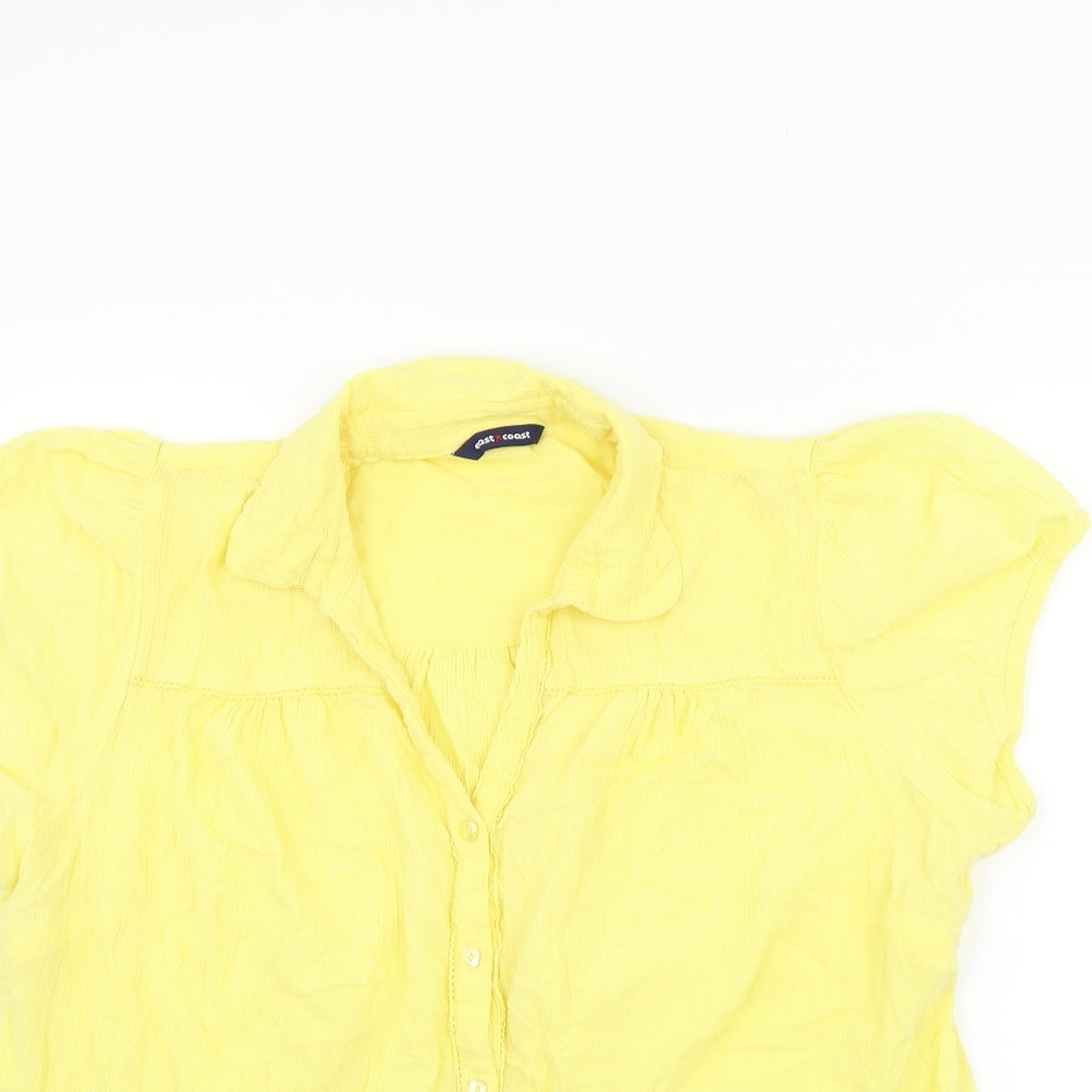 East Coast Womens Yellow   Basic Button-Up Size L
