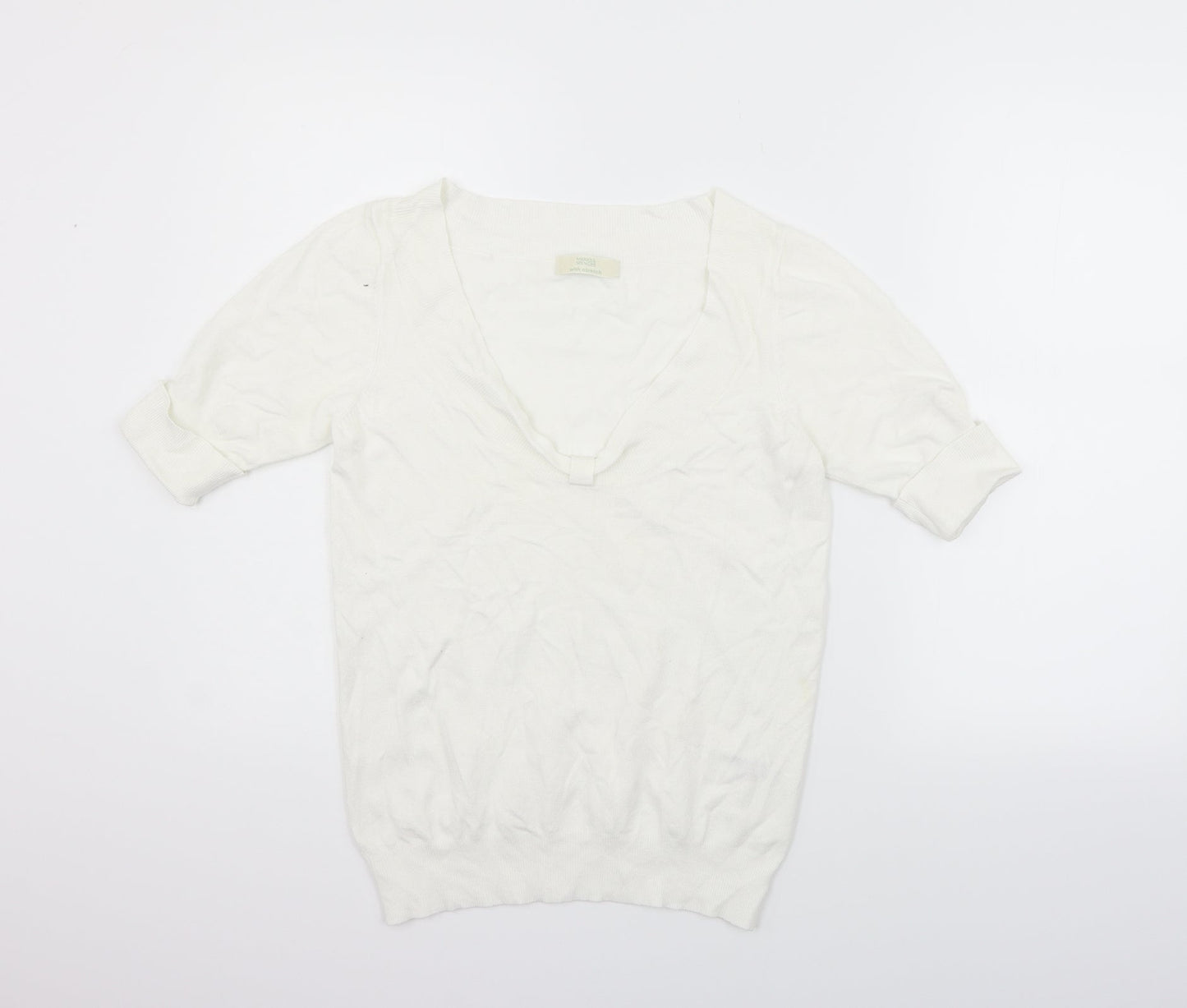 Marks and Spencer Womens White   Pullover Jumper Size 10