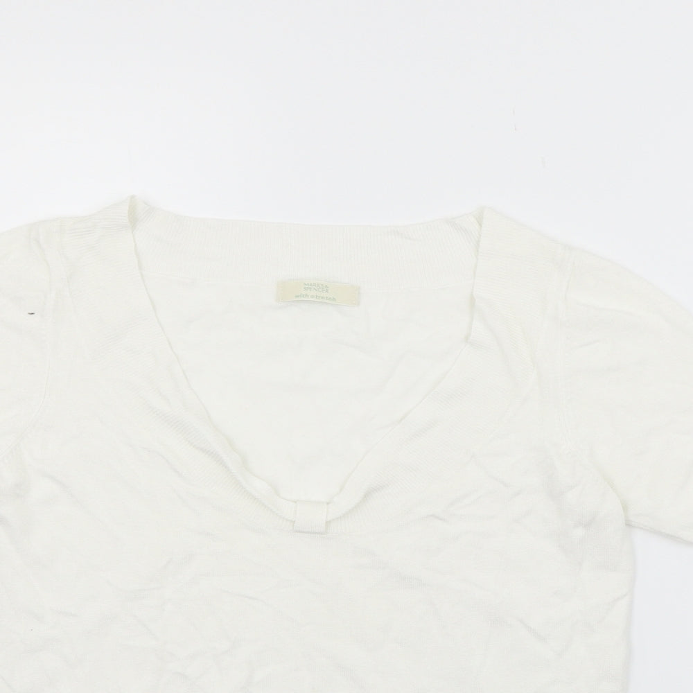 Marks and Spencer Womens White   Pullover Jumper Size 10