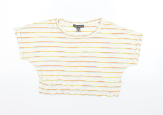 Primark Womens Beige Striped  Pullover Hoodie Size S