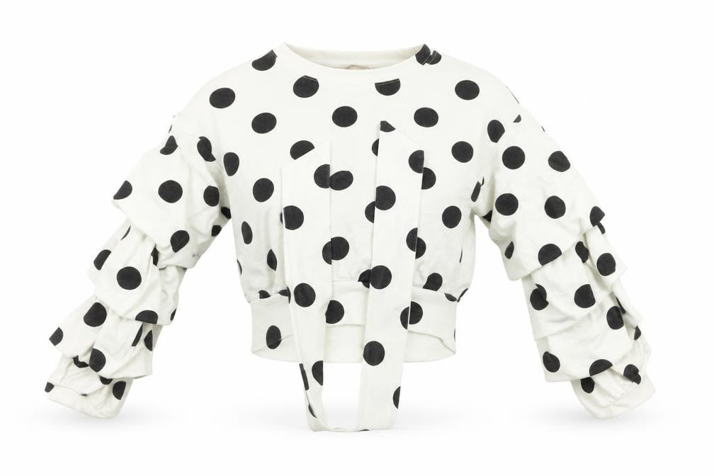 H&M Womens White Polka Dot  Pullover Jumper Size 4