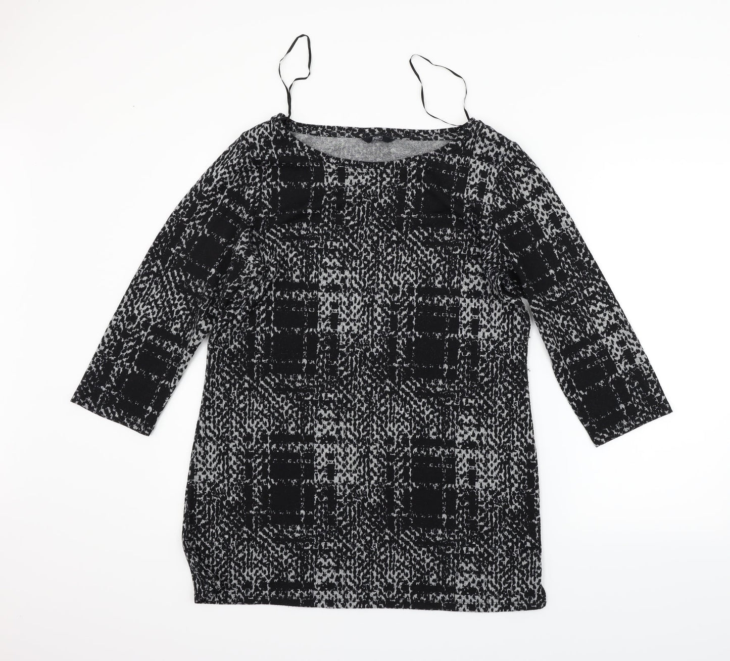 F&F Womens Black Geometric  Pullover Jumper Size 16