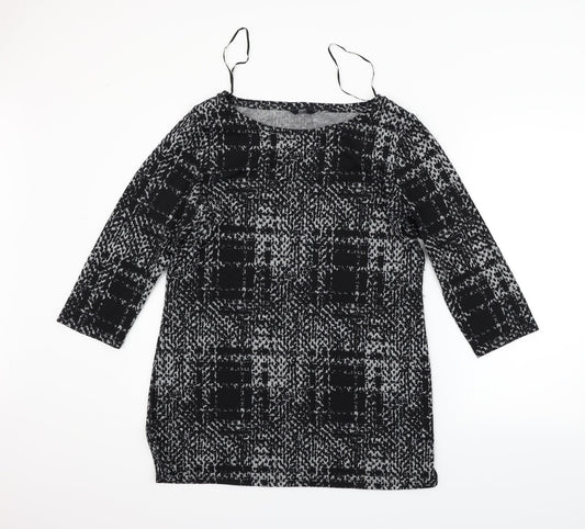 F&F Womens Black Geometric  Pullover Jumper Size 16