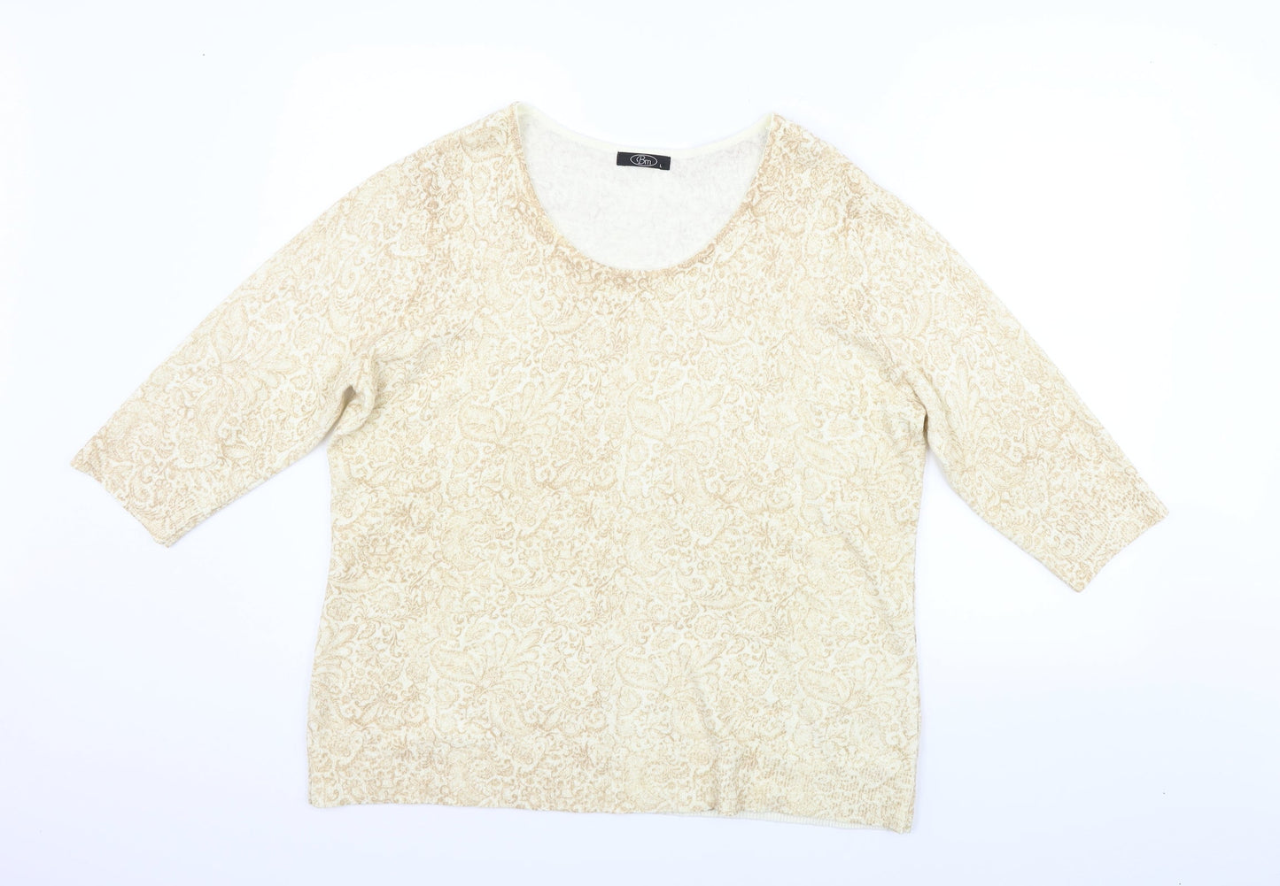 BM Womens Beige   Pullover Jumper Size L