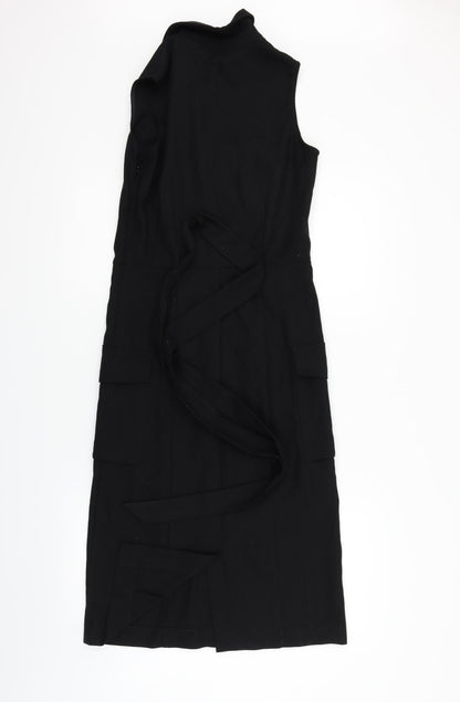Next Womens Black   Fit & Flare  Size 6  - BELTED