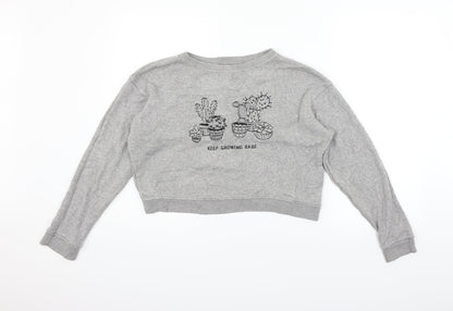 Pull&Bear Womens Grey   Pullover Jumper Size M