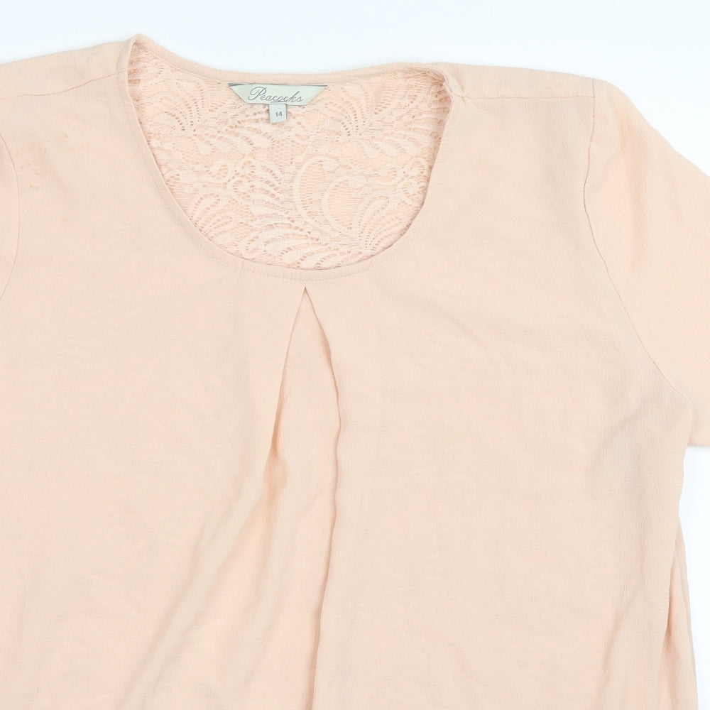 Peacocks Womens Beige   Basic Blouse Size 14