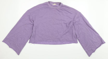 Preloved H&M Womens Purple   Pullover Sweatshirt Size 36 - Front