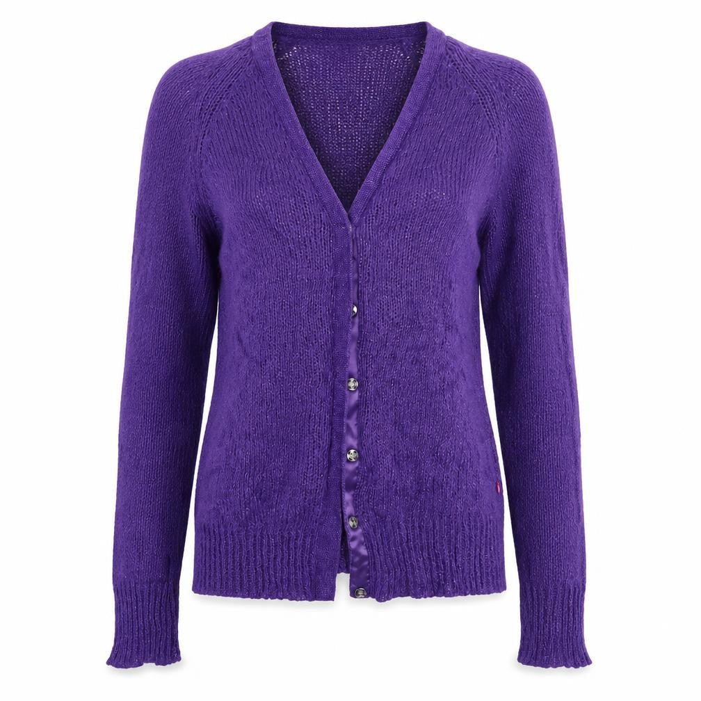 SOFT GREY Womens Purple   Cardigan Jumper Size 10
