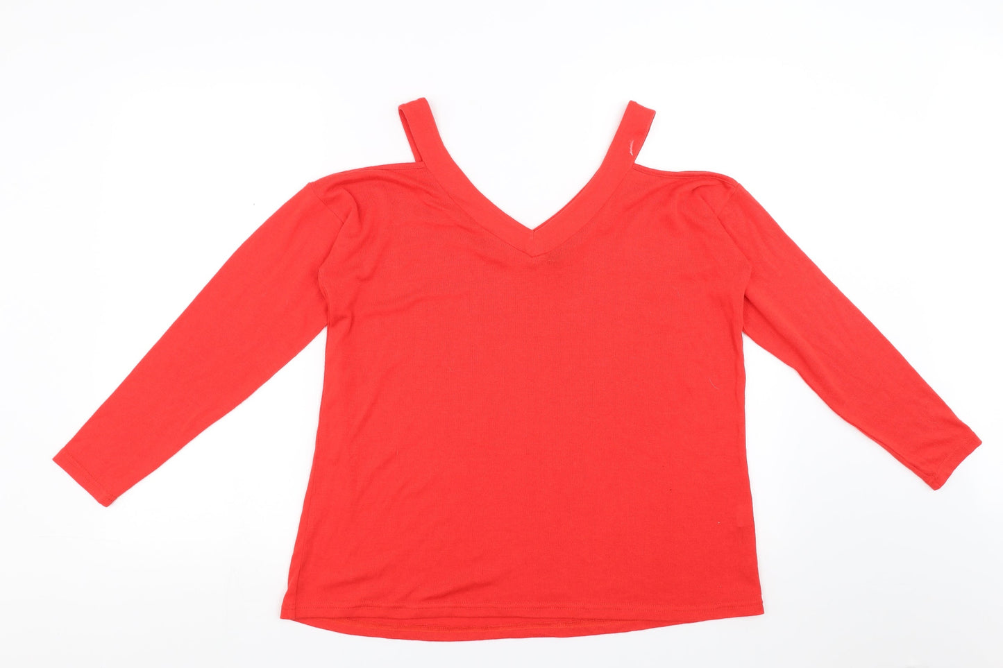 Primark Womens Red   Pullover Jumper Size 10  - cold Shoulder