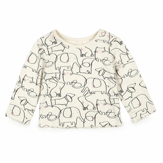 TU Baby Ivory   Basic T-Shirt Size 0-3 Months  - Elephant Print