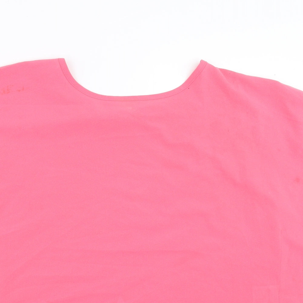 Internationale Womens Pink   Basic Blouse Size 10  - open back