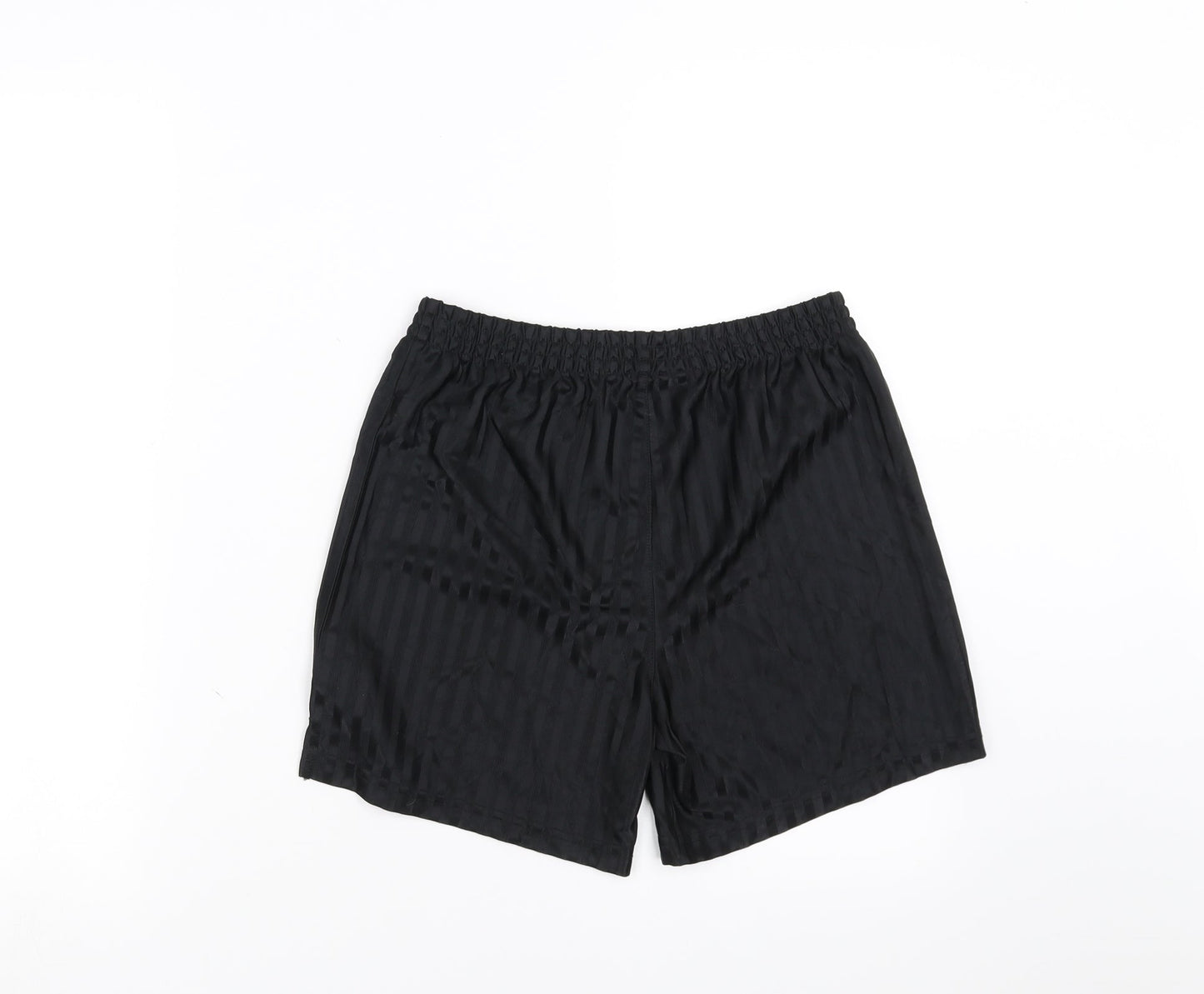 Preworn Boys Black Striped  Sweat Shorts Size 10-11 Years - football shorts