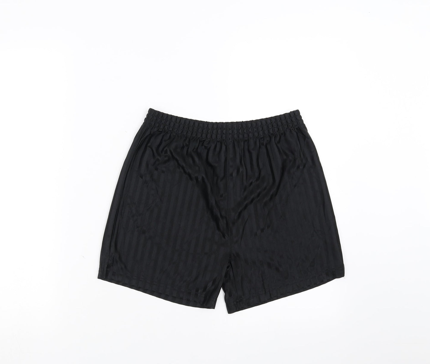 Preworn Boys Black Striped  Sweat Shorts Size 10-11 Years - football shorts