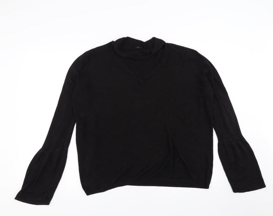 Papaya Womens Black   Pullover Jumper Size M  - Choker style neck