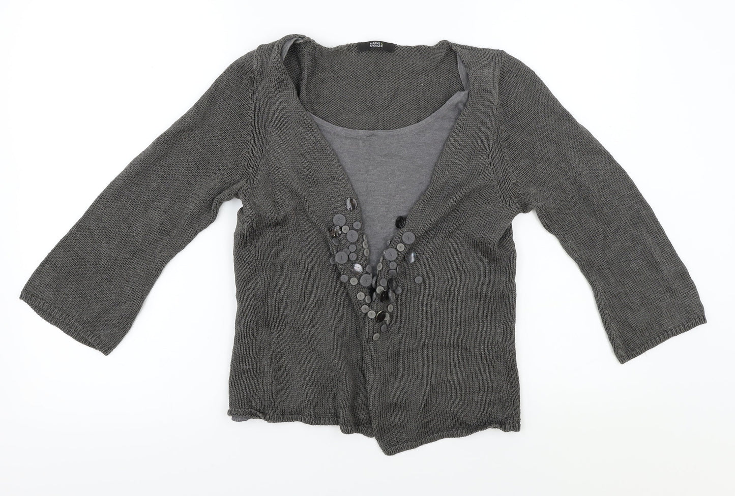 Marks and Spencer  Womens Grey   Cardigan Jumper Size 12