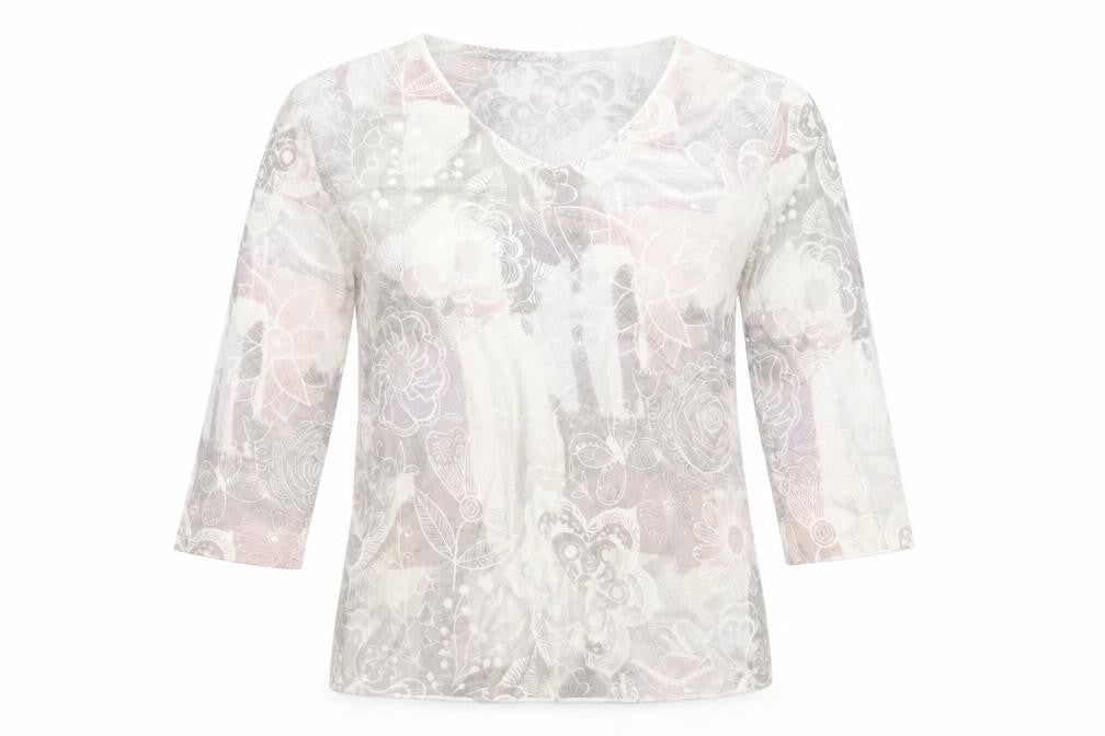 Casamia Womens Ivory Floral Pullover Jumper Size M