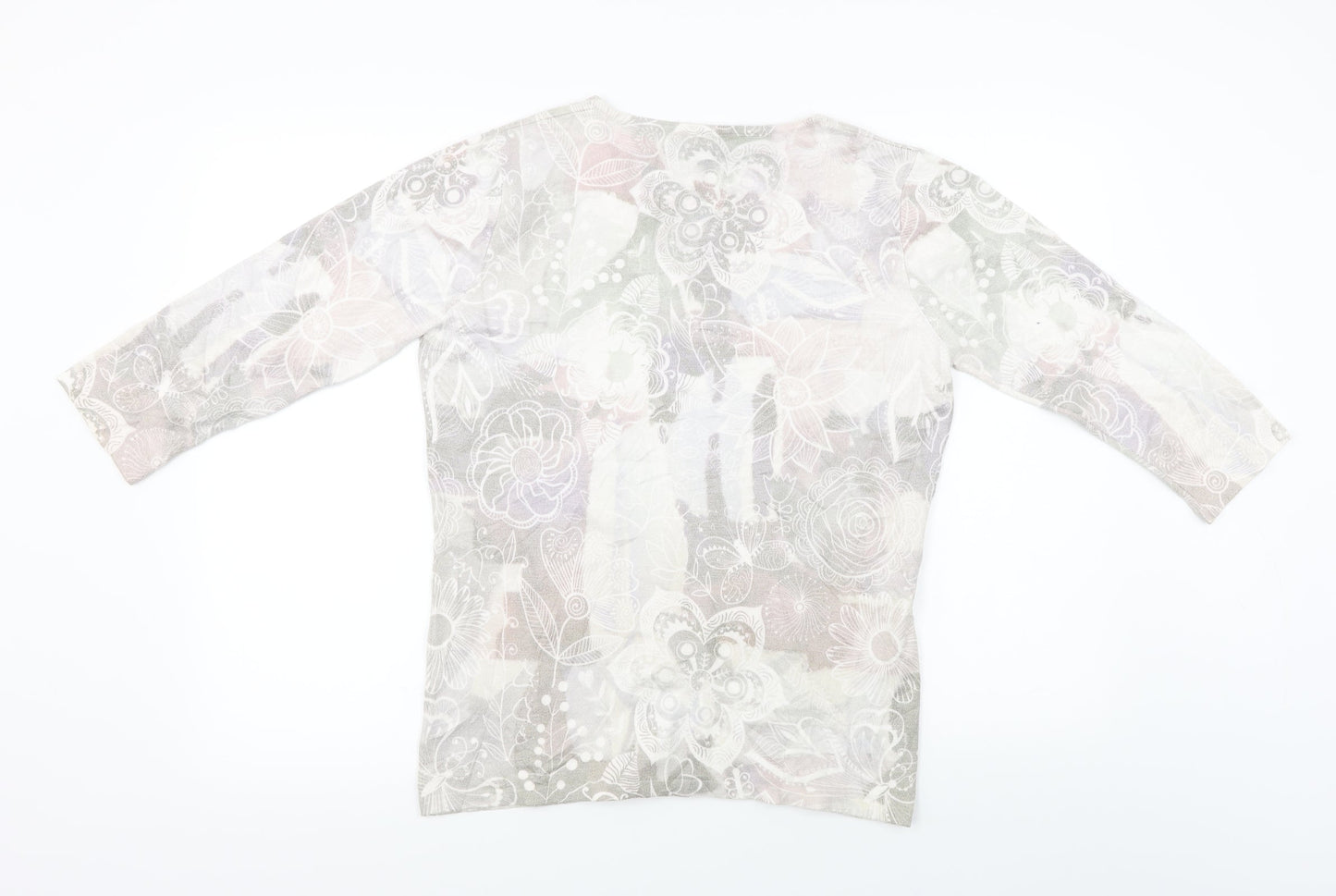 CASAMIA  Womens Ivory Floral  Pullover Jumper Size M