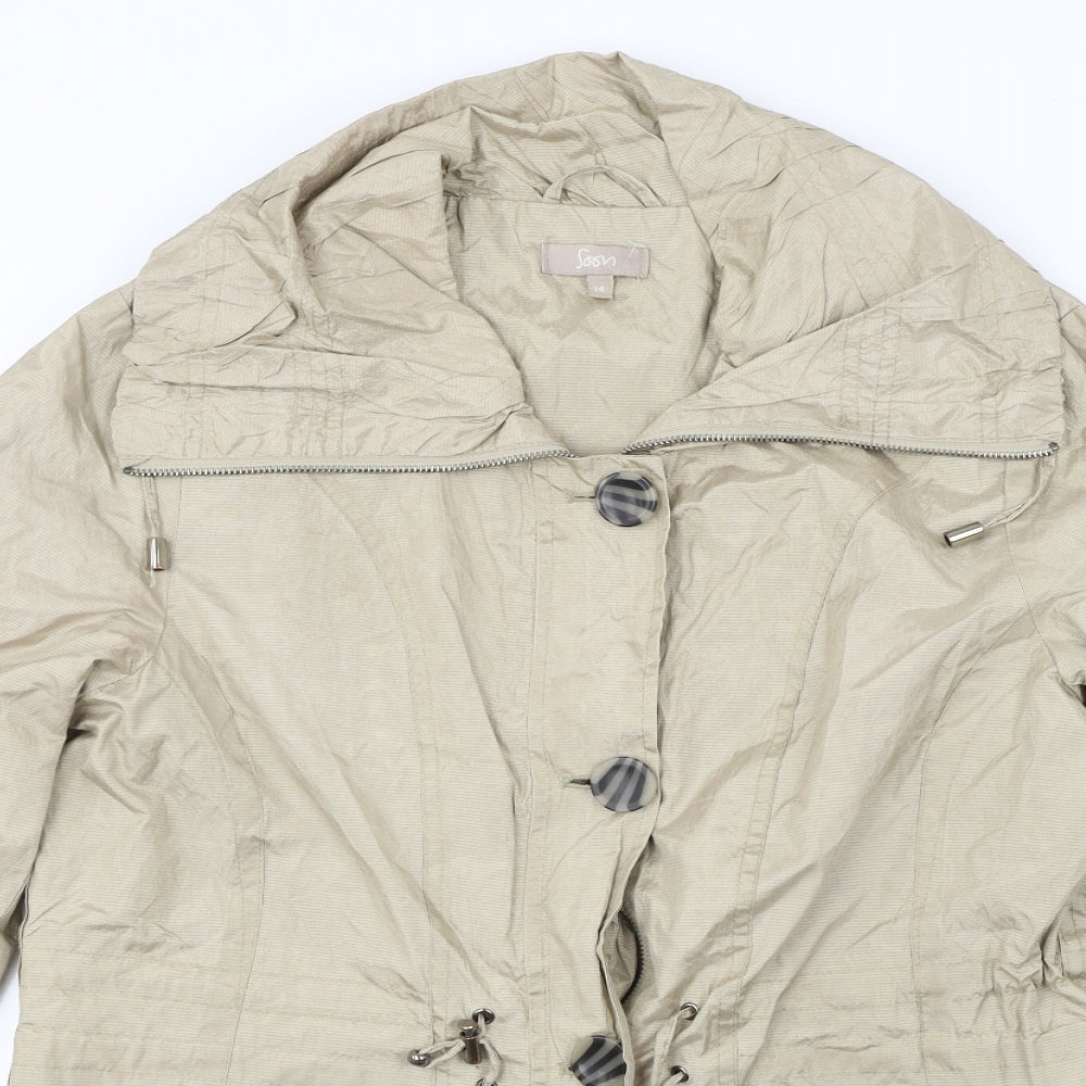 soon  Womens Beige   Jacket Coat Size 14