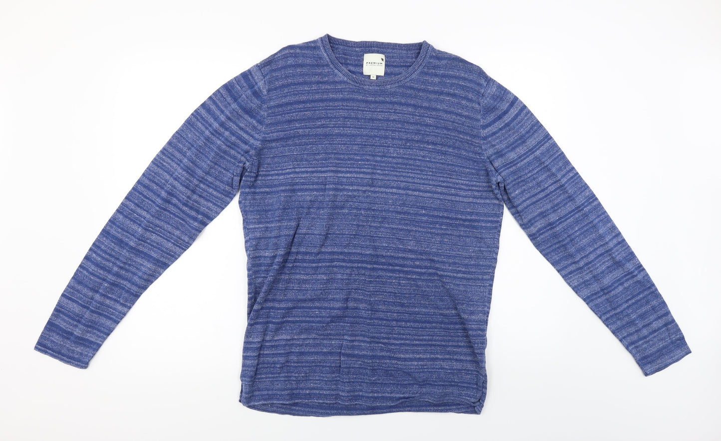 Premium  Mens Blue Striped  Pullover Jumper Size M