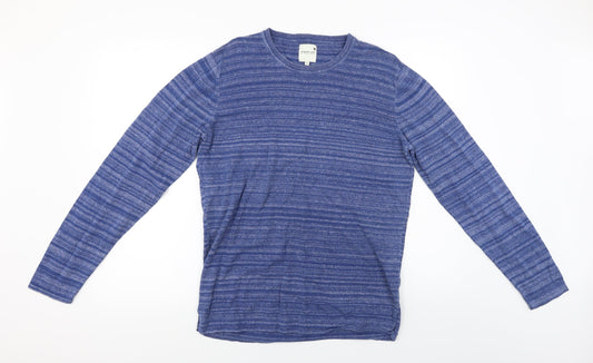Premium  Mens Blue Striped  Pullover Jumper Size M