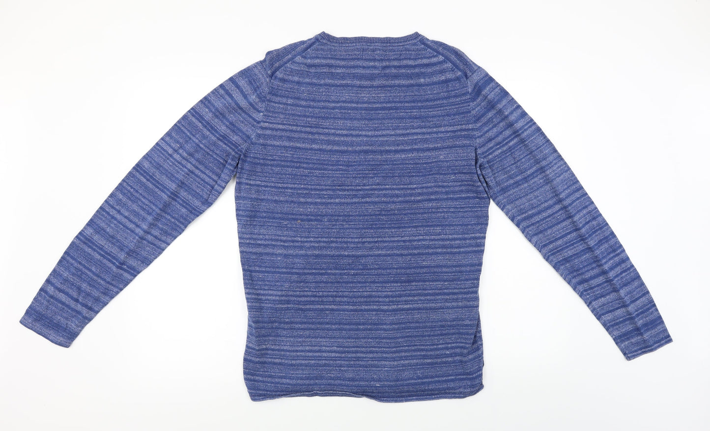 Premium  Mens Blue Striped  Pullover Jumper Size M