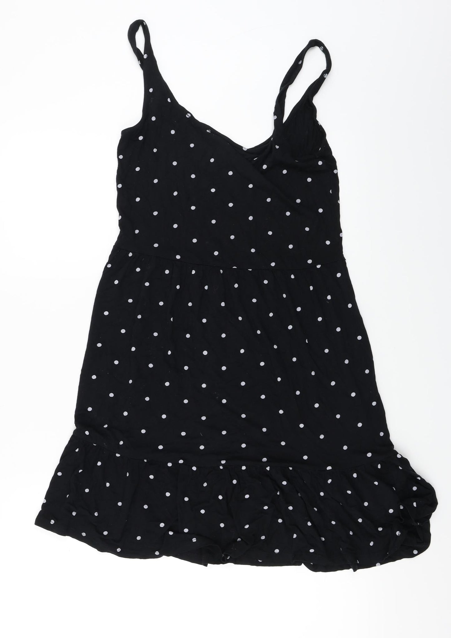 Pieces  Womens Black Polka Dot  Basic Blouse Size M
