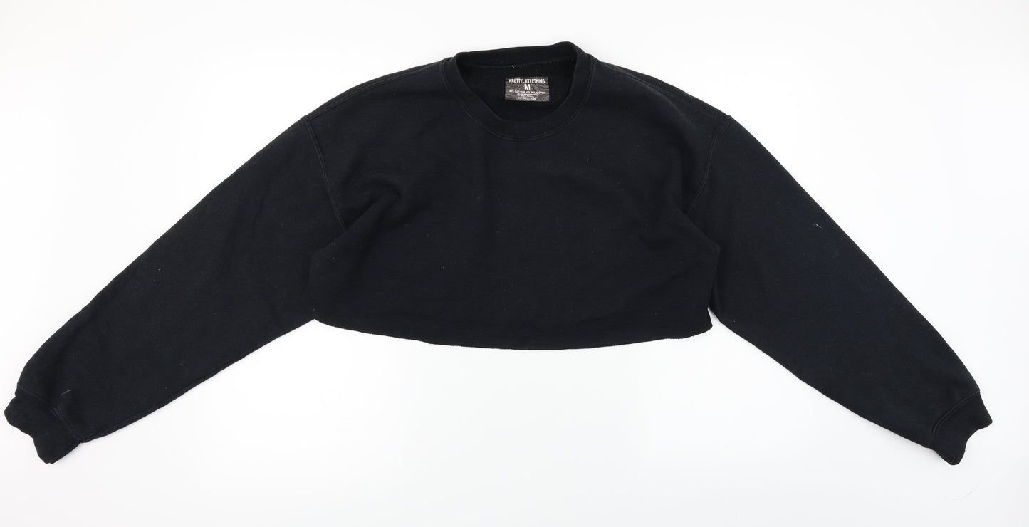 PRETTYLITTLETHING Womens Black   Pullover Jumper Size M