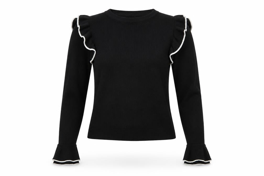 Topshop Womens Black  Knit Pullover Jumper Size 10