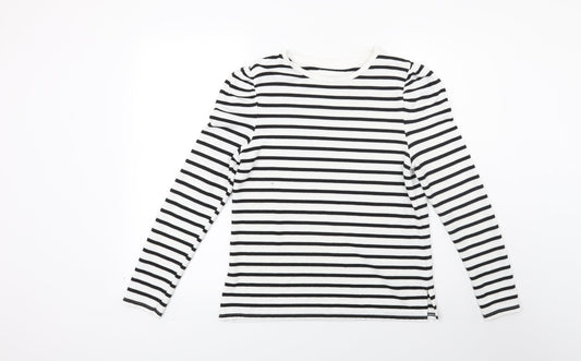 Primark Womens White Striped  Pullover Jumper Size M