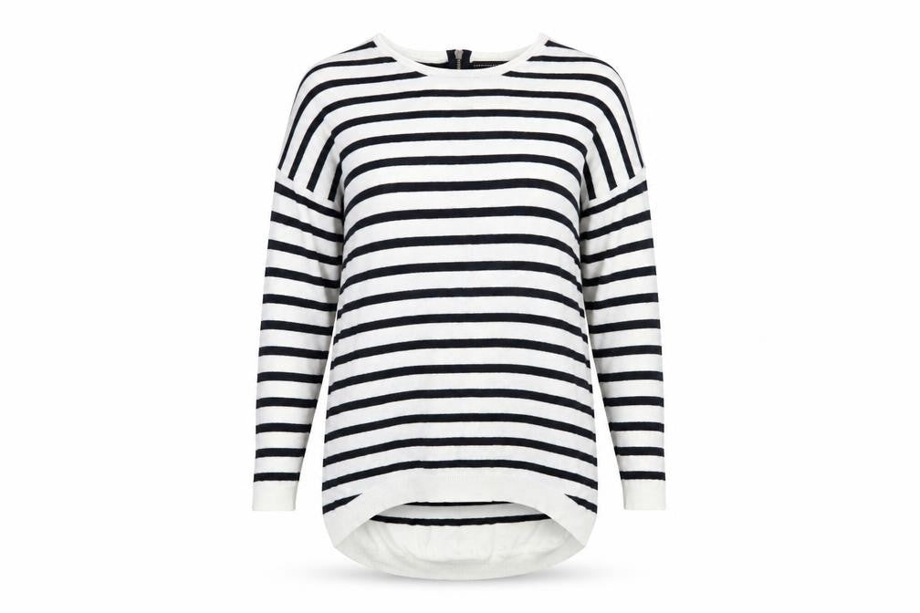 Atmosphere Womens White Striped Knit Tunic Jumper Size S