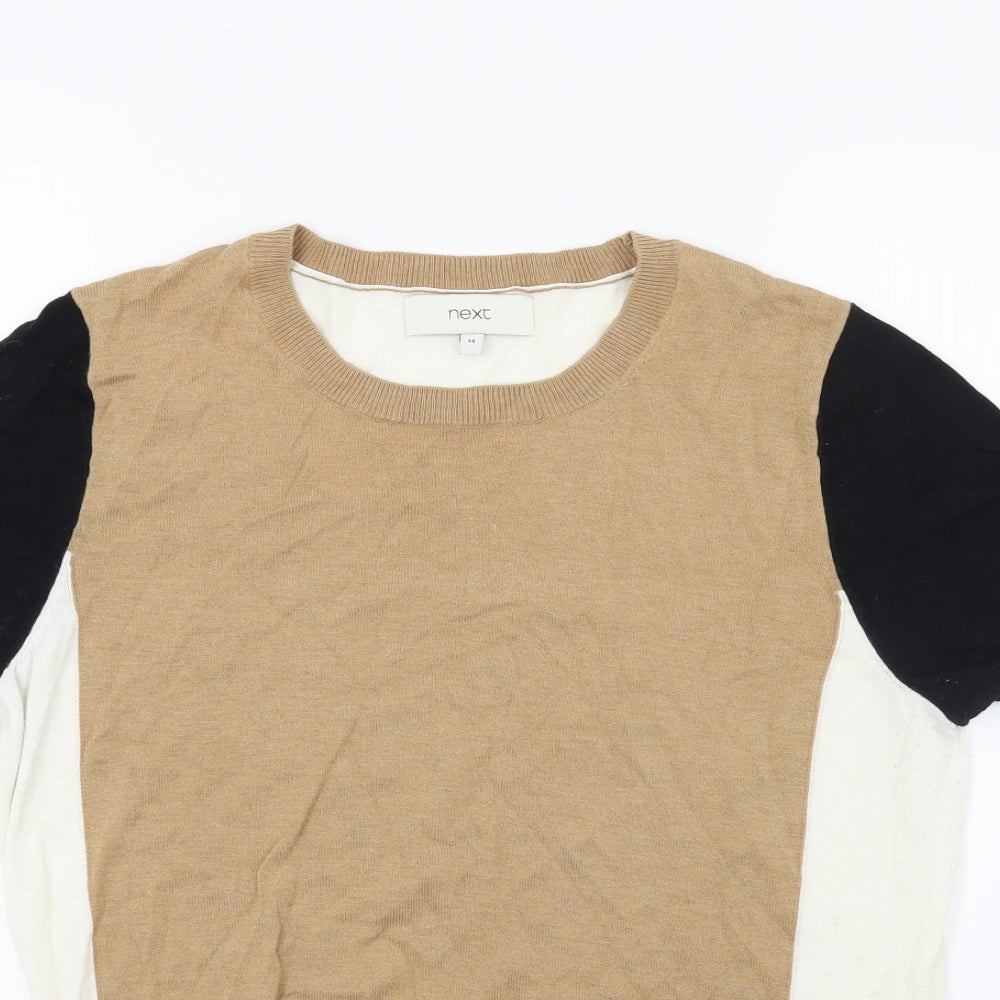 NEXT Womens Brown  Knit Tunic Jumper Size 14