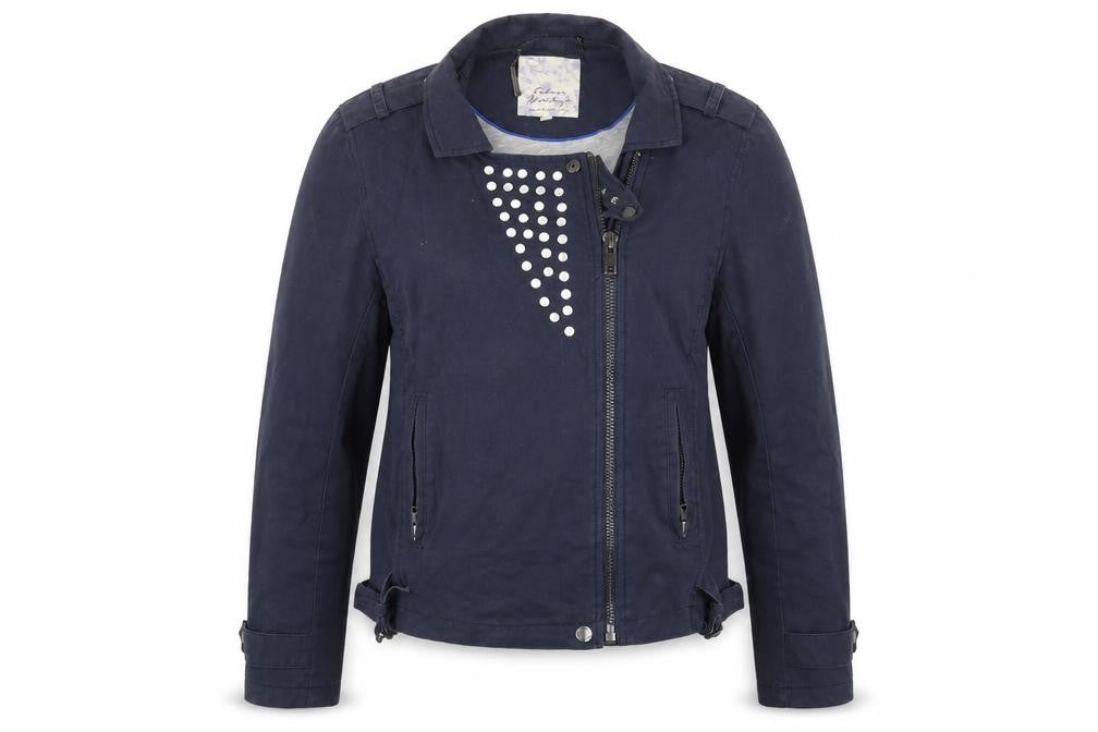 Falmer Womens Blue   Biker Coat Size 14