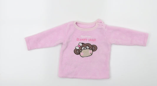 Early days Baby Pink  Flannel Pullover Jumper Size 12-18 Months  - Monkey