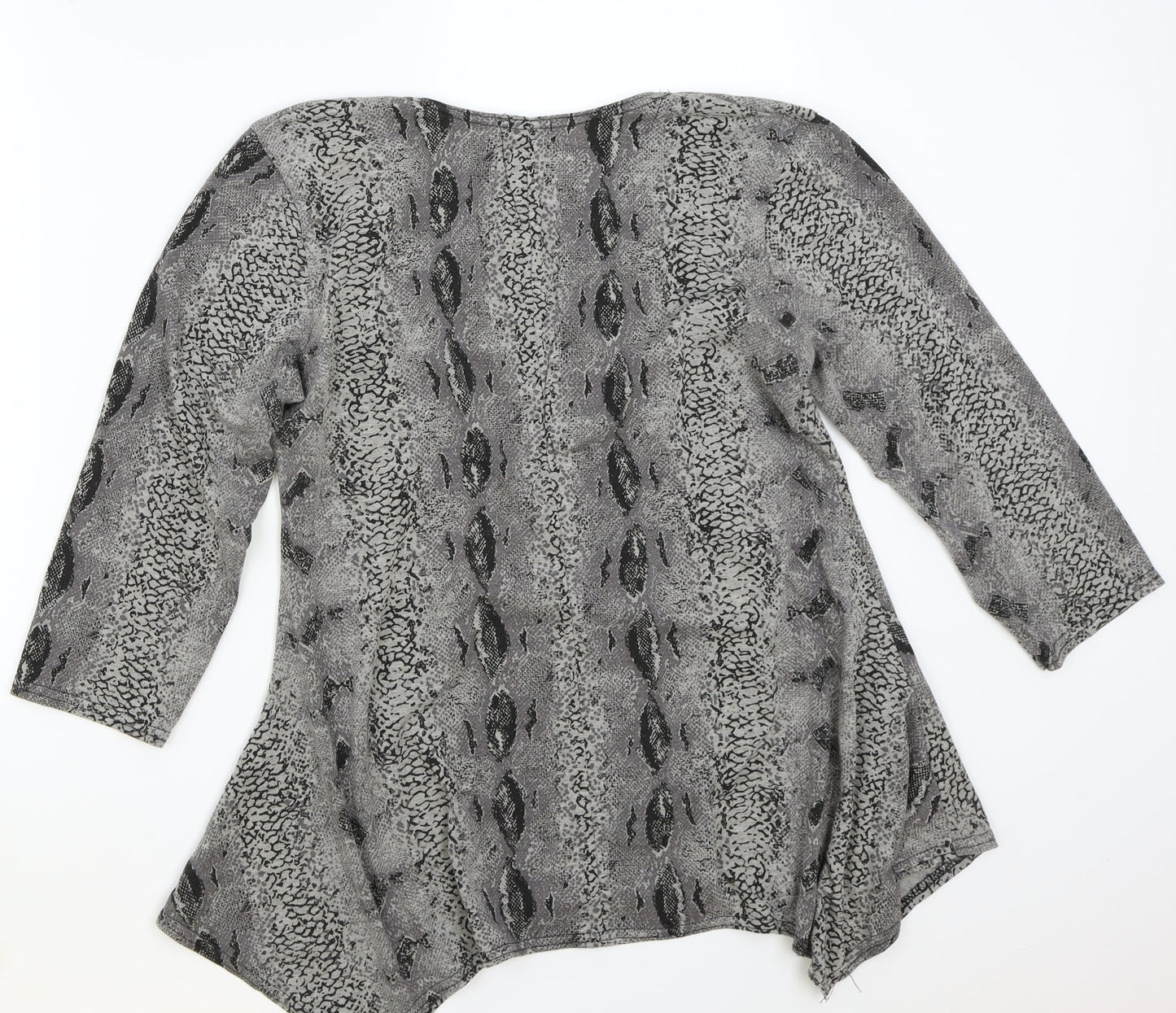 Jasmine collection Womens Grey Animal Print  Basic T-Shirt Size M