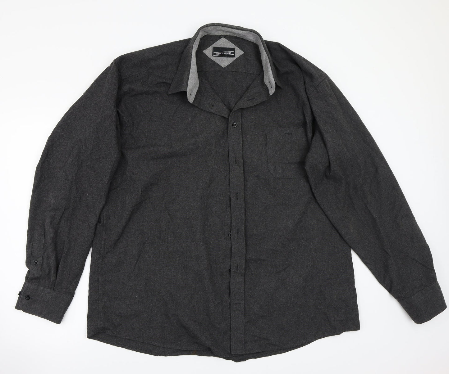 Citta Di Milano  Mens Grey    Button-Up Size 46