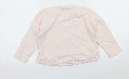 Preloved Marks and Spencer Girls Pink  Jersey Pullover Sweatshirt Size 4-5 Years  - Cactus - Back