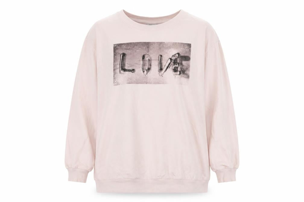 H&M Womens Pink  Jersey Pullover Sweatshirt Size M  - Love