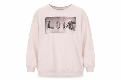 H&M Womens Pink  Jersey Pullover Sweatshirt Size M  - Love