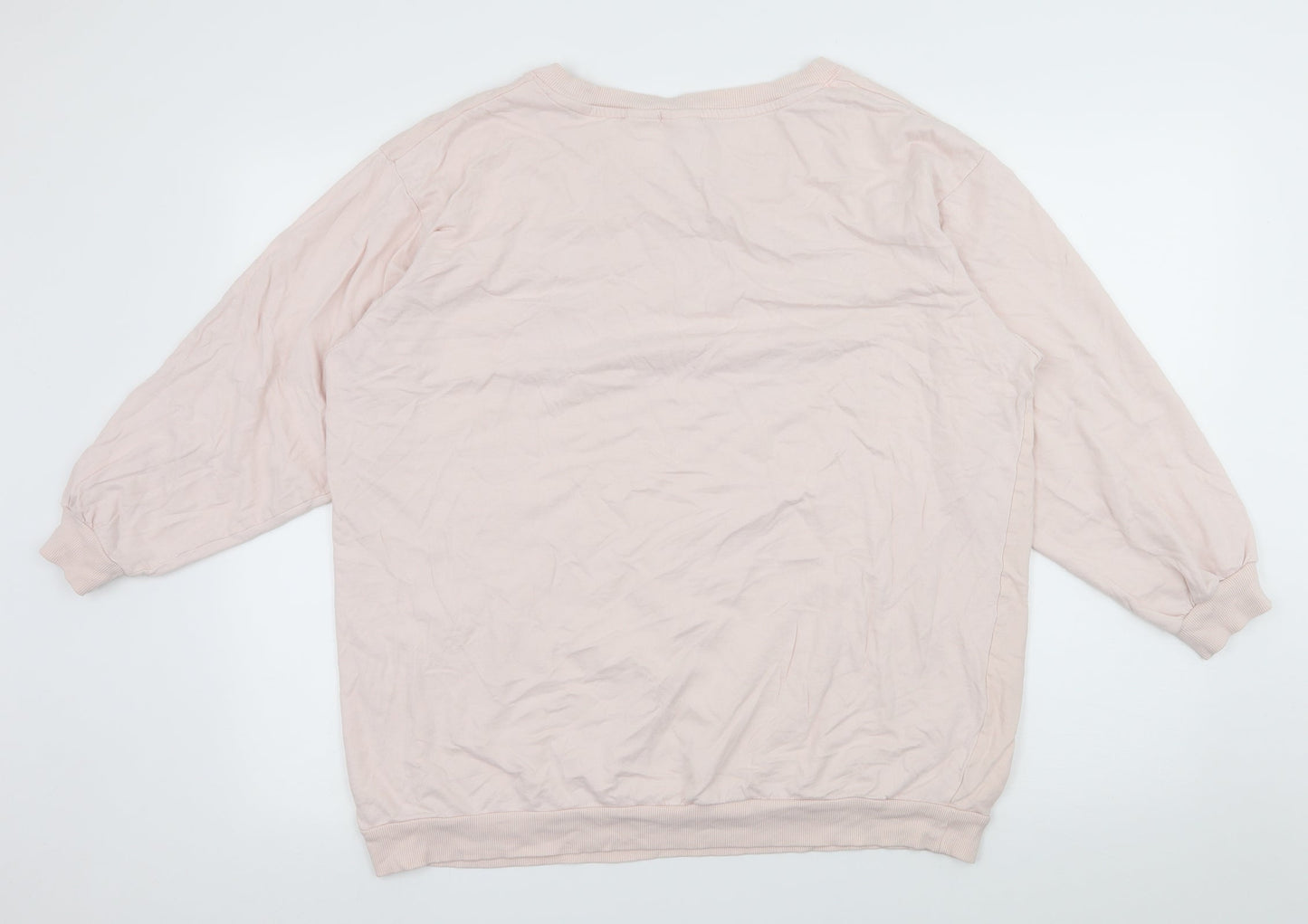H&M Womens Pink  Jersey Pullover Sweatshirt Size M  - Love