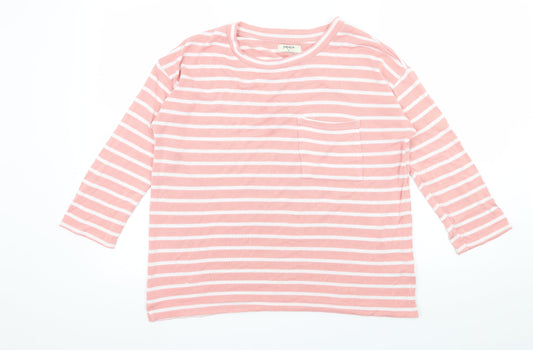 Papaya Womens Pink Striped Knit Pullover Jumper Size 12