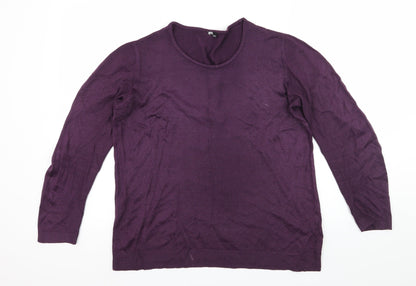 Prewor Womens Purple  Knit Pullover Jumper Size 12